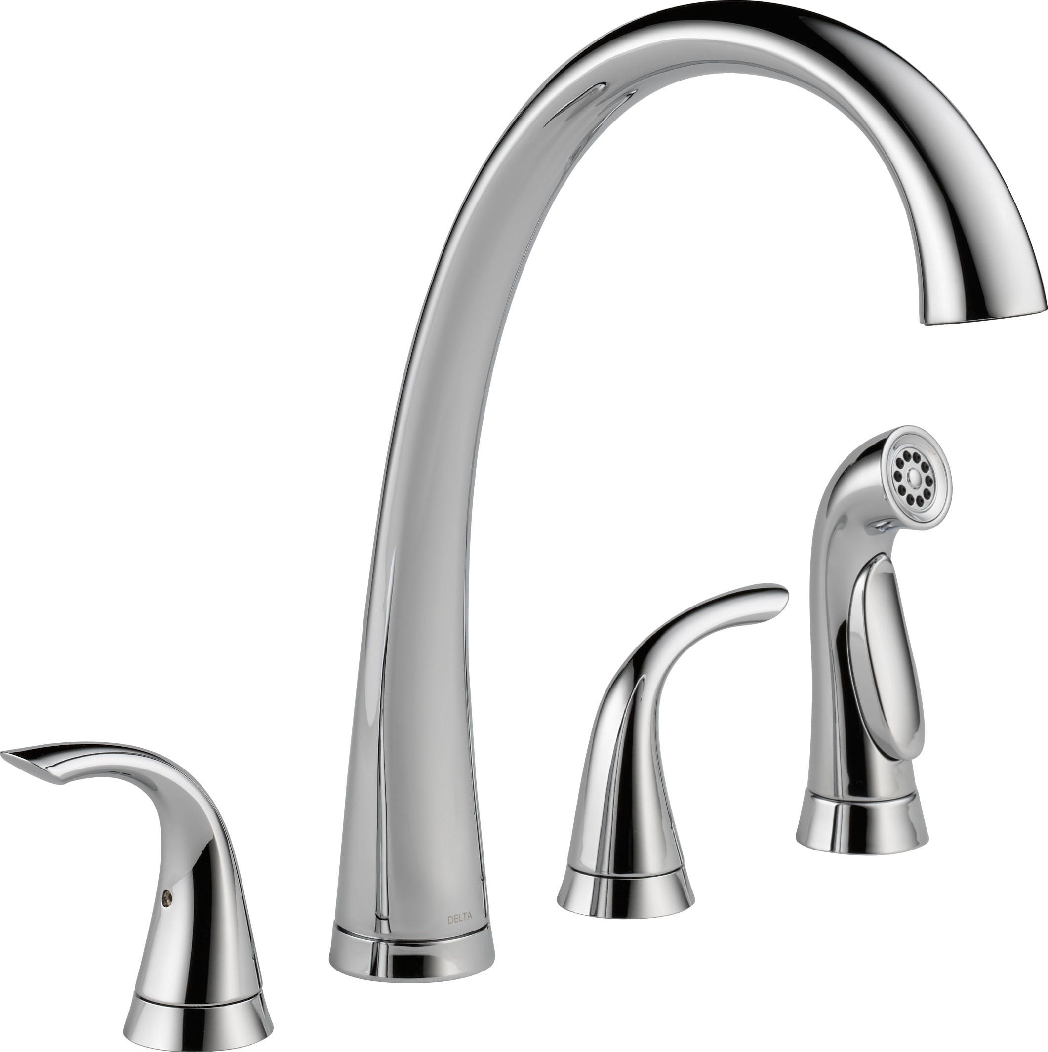 Delta-Delex-Brizo | 2480-DST | DELTA 2480-DST PILAR WATERFALL 2-HANDLE 4-HOLE WIDESPREAD KITCHEN FAUCET CP CHROME WITH SIDE SPRAY  