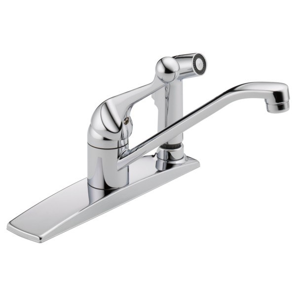 Delta-Delex-Brizo | 300LF-WF | 300LF-WF Chrome Delta Classic: Single Handle Kitchen Faucet With Integral Spray