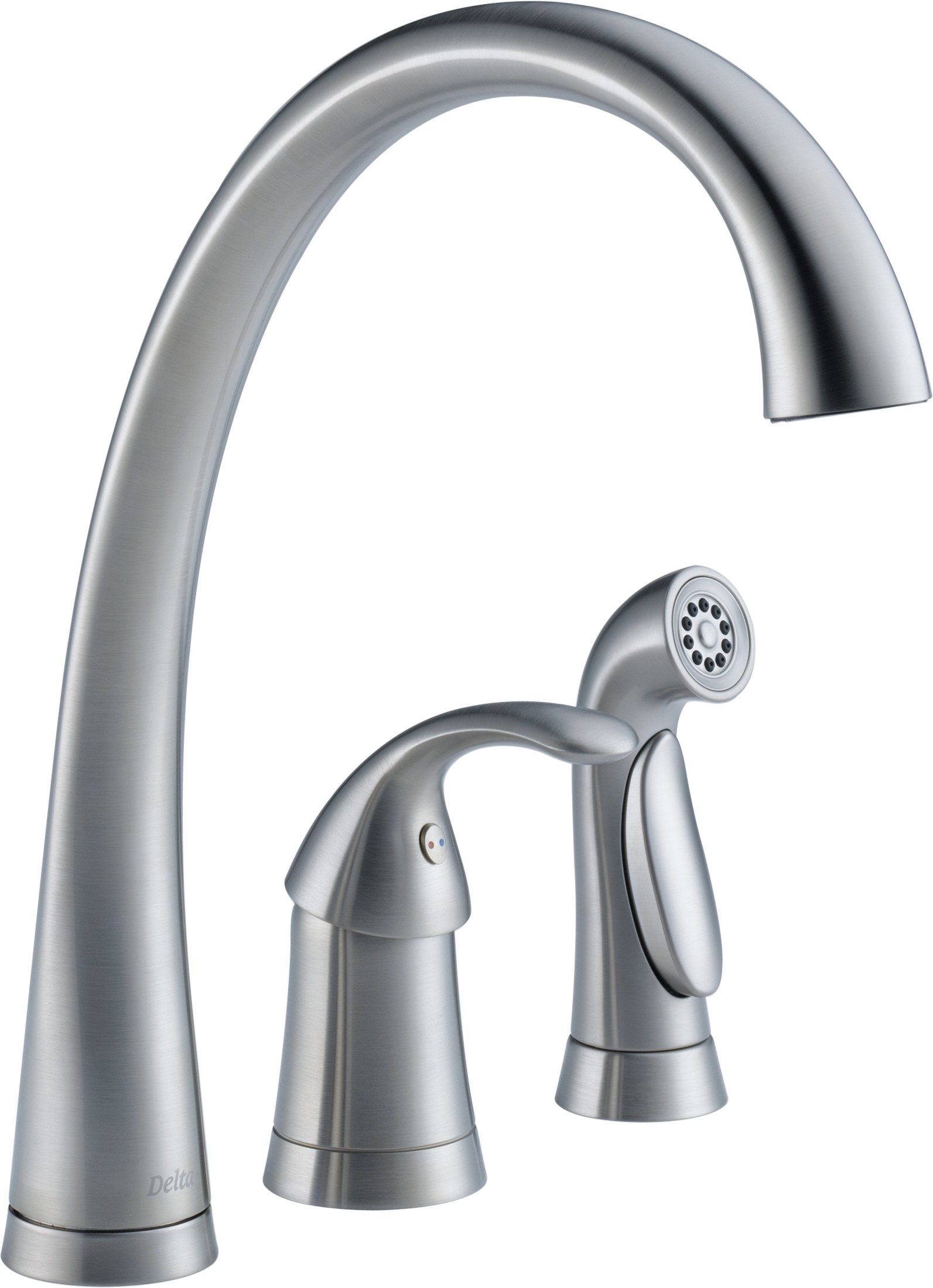 Delta-Delex-Brizo | 4380ARDST | DELTA 4380-AR-DST PILAR 1-HANDLE WIDESPREAD KITCHEN FAUCET WITH SIDE SPRAY ARCTIC STAINLESS