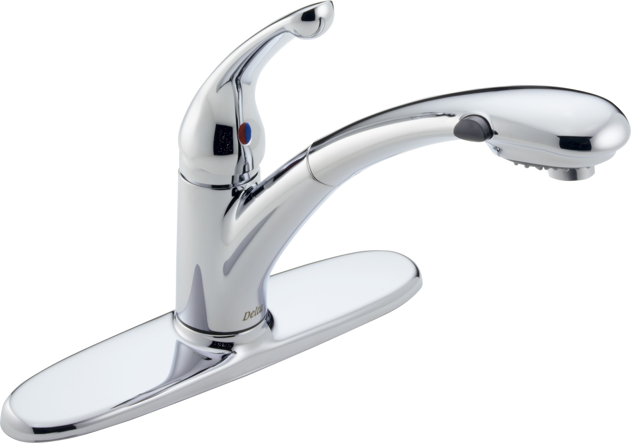 Delta-Delex-Brizo | 470-DST | 470-DST Chrome Delta Signature: Single Handle Pull-Out Kitchen Faucet