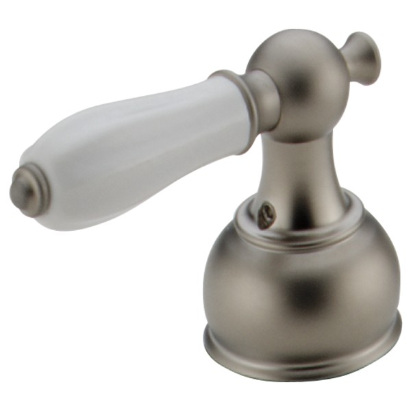 Delta-Delex-Brizo | H212NN | H212NN Delta Lavatory Porcelain Lever Handles with White Accents - Qty 2 - PEARL NICKEL