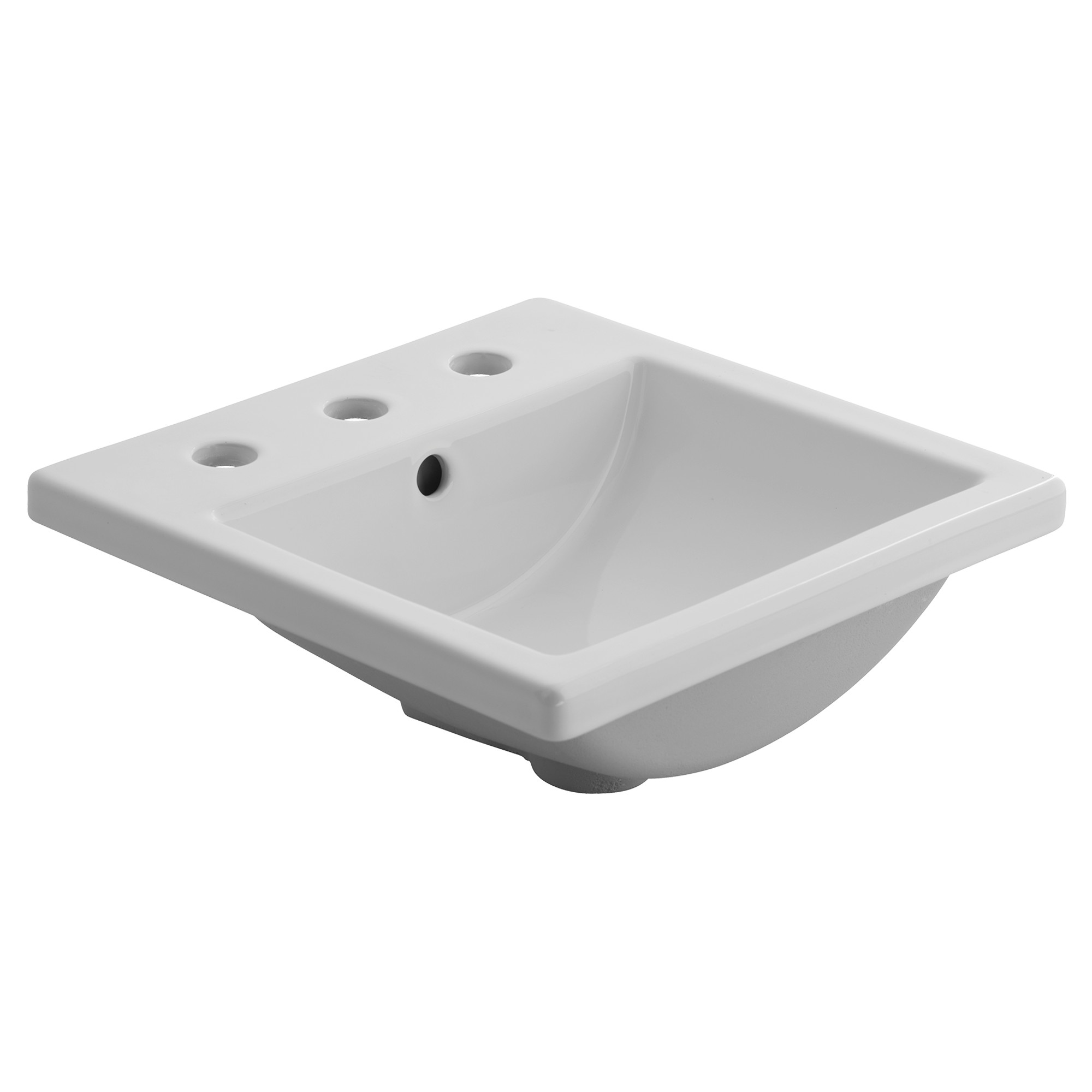 American Standard | 0642.008.020 | AMERICAN STANDARD 0642.008 STUDIO CARRE SINK WITH 8" CENTERS 020 WHITE 16.25X16.25