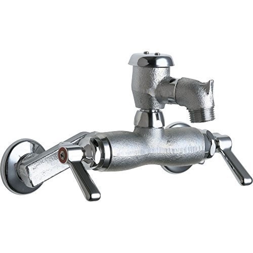Chicago Faucet | 305-VBRCF | CHICAGO FAUCETS 305-VBRCF COMBINATION WALL-MOUNT SERVICE SINK FAUCET.  ROUGH CHROME FINISH.