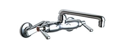 Chicago Faucet | 445-ABCP | CHICAGO FAUCETS 445-ABCP WALL-MOUNTED SINK FAUCET WITH ADJUSTABLE ARMS CP CHROME PLATED LEAD FREE LF