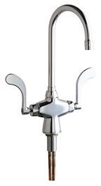 Chicago Faucet | 50-317XKABCP | CHICAGO FAUCETS 50-317XKABCP FAUCET CP CHROME PLATED 1-HOLE 2 WRIST BLADE HANDLES