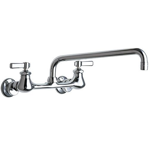 Chicago Faucet | 540-LDL12ABCP | CHICAGO FAUCETS 540-LDL12ABCP WALL-MOUNT COMBINATION FAUCET CP CHROME WITH 12" L SWING SPOUT  & ADJ ARMS