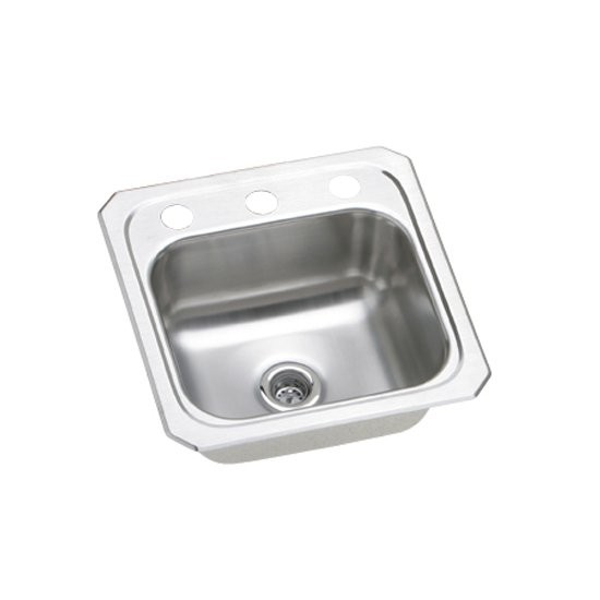 Elkay | BCR151 | ELKAY BCR151 STAINLESS STEEL TOP MOUNT BAR SINK.  1 FAUCET-HOLE.  BRUSHED SATIN FINISH