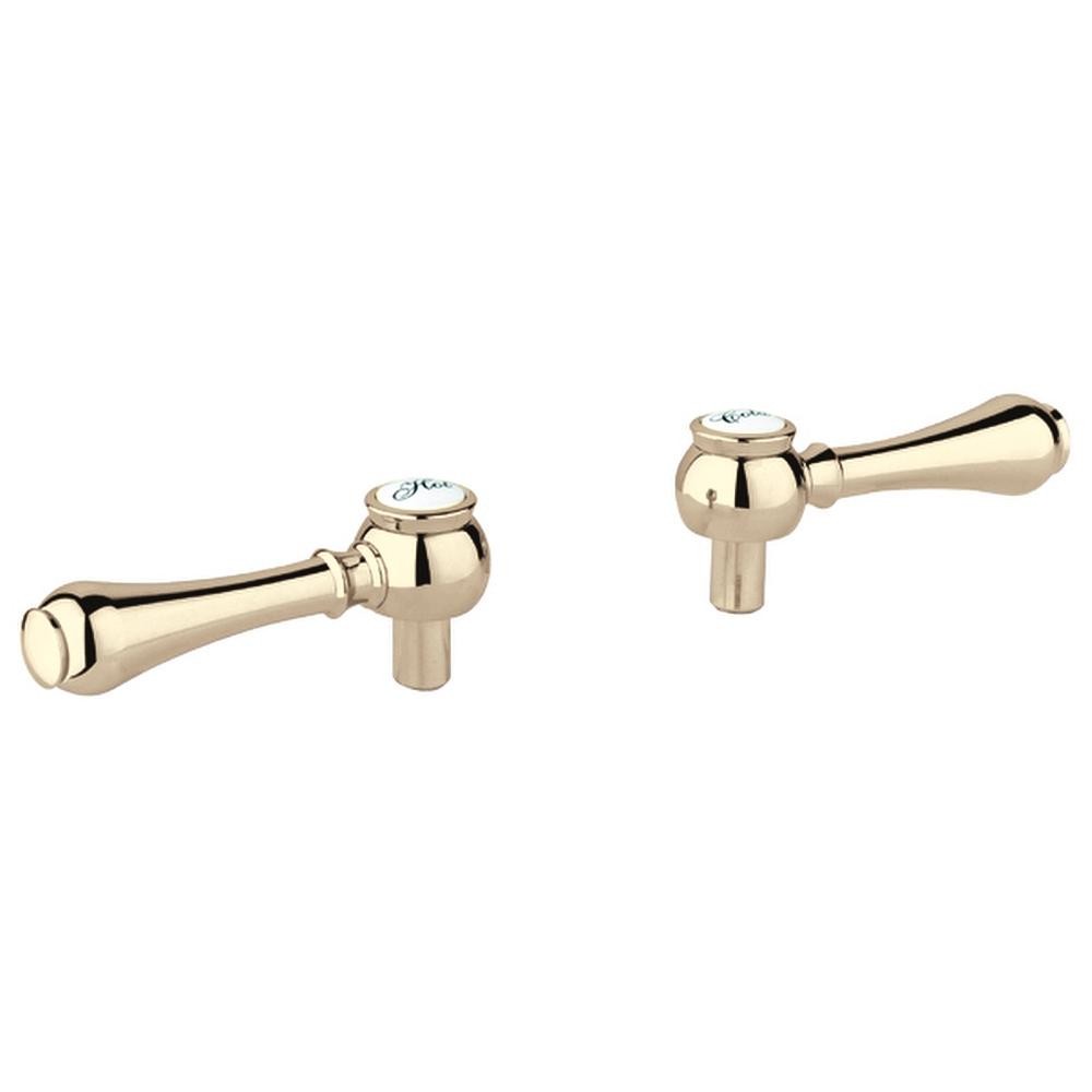 Grohe | 18734R00 | *GROHE 18.734.R00 GENEVA ONE PAIR OF LEVER HANDLES.  INFINITY POLISHED BRASS FINISH  