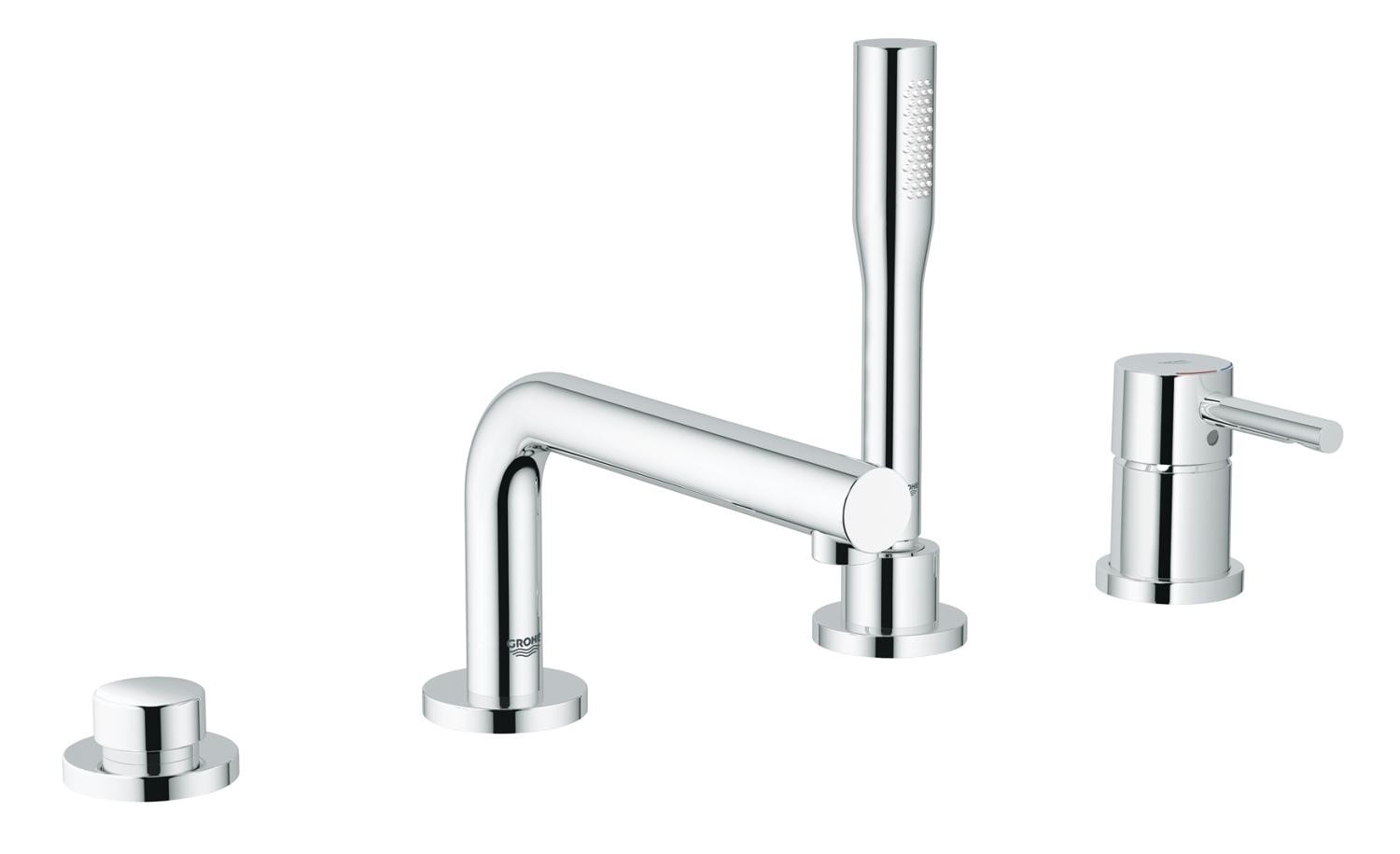 Grohe | 19578000 | *GROHE 19.578.000 ESSENCE 4-HOLE ROMAN TUB FILLER TRIM ONLY.  WITH LEVER HANDLE & HAND SHOWER.  CHROME FINISH