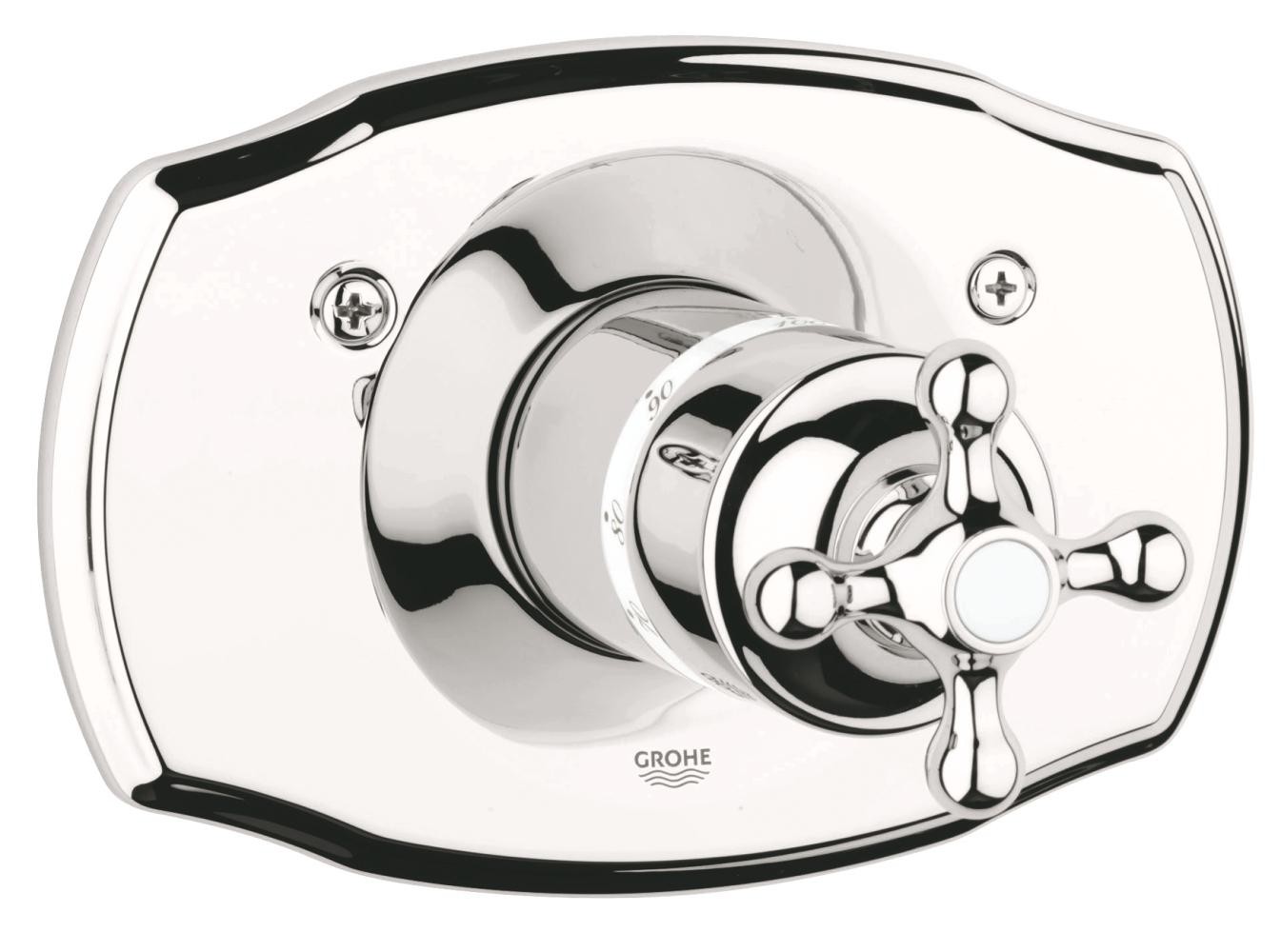 Grohe | 19612BE0 | *GROHE 19.612.BE0 SEABURY THERMOSTATIC TRIM WITH CROSS HANDLE STERLING