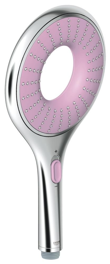 Grohe | 27447001 | GROHE 27.447.001 RAINSHOWER ICON 150 HAND SHOWER WITH 2 SPRAYS.  CHROME/PINK FINISH