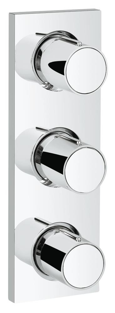Grohe | 27625000 | GROHE 27.625.000 GROHTHERM F TRIPLE VOLUME CONTROL TRIM WITH GRIP KNOB HANDLES CP CHROME