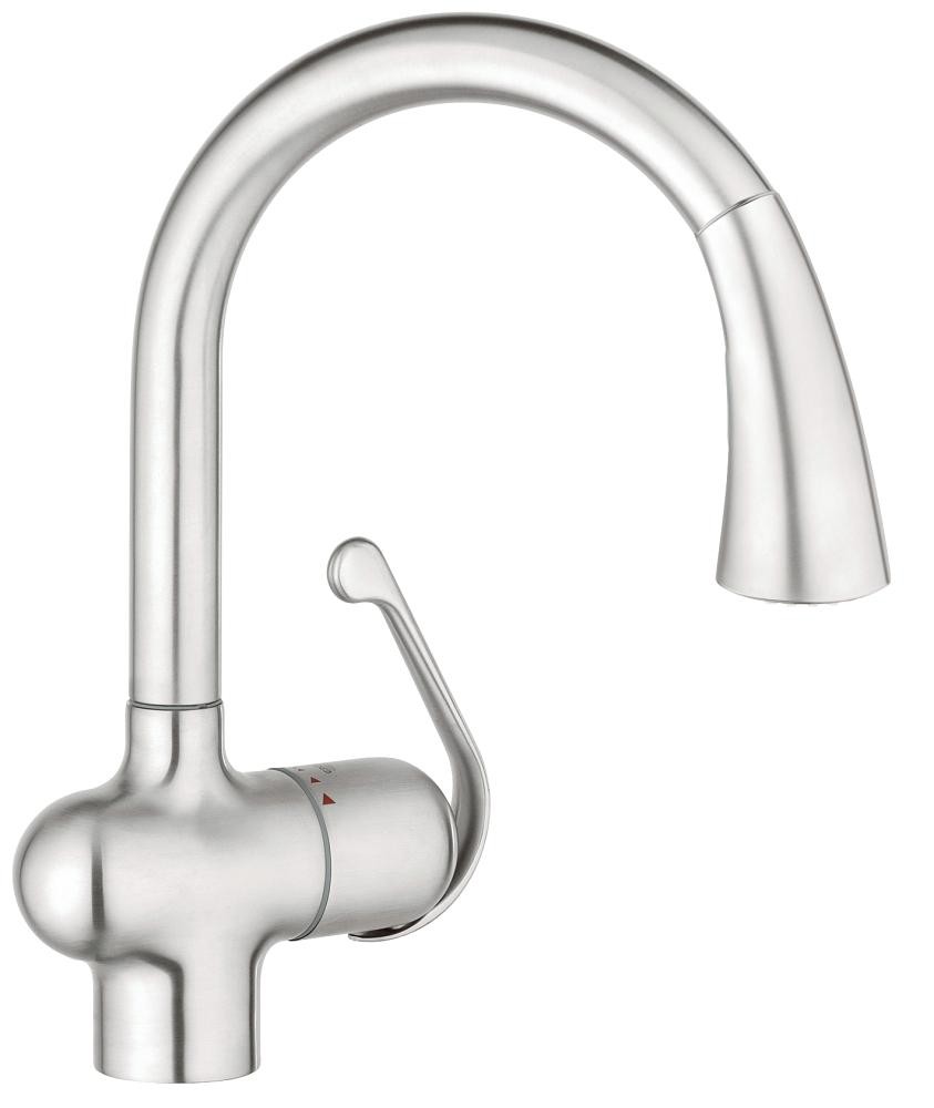 Grohe | 33755SD1 | GROHE 33.755.SD1 LADYLUX 1-LEVER PULL-OUT FAUCET SS STAINLESS STEEL