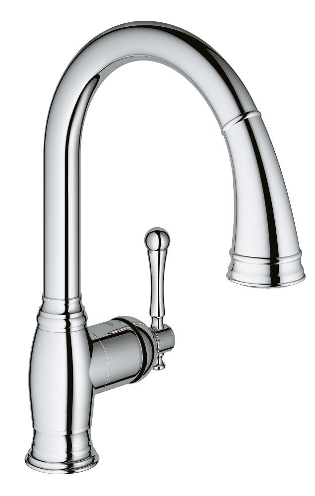 Grohe | 33870002 | GROHE 33.870.002 BRIDGEFORD PULL-DOWN KITCHEN FAUCET CP CHROME 1-HOLE