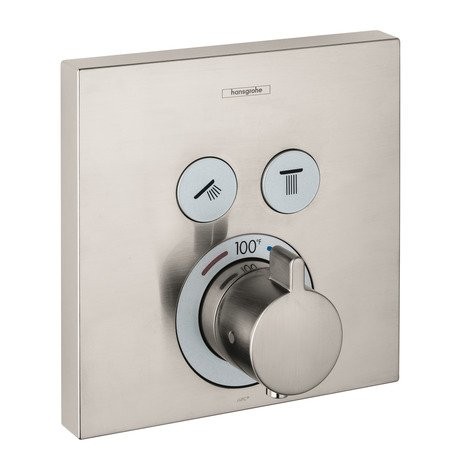 Hans Grohe | 15763821 | HANSGROHE 15763821 SQUARE THERMOSTATIC TRIM BRN BRUSHED NICKEL