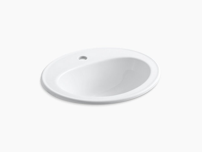 Kohler | 2196-1-0 | 2196-1-0 Kohler Pennington Drop-in bathroom sink with single faucet hole 