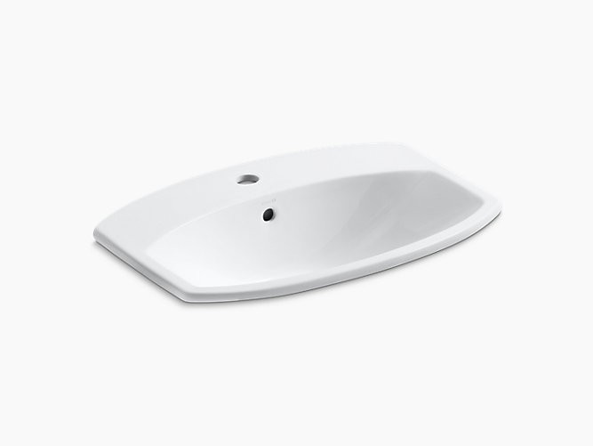 Kohler | 2351-1-0 | 2351-1-0 Cimarron Drop-in bathroom sink with single faucet hole