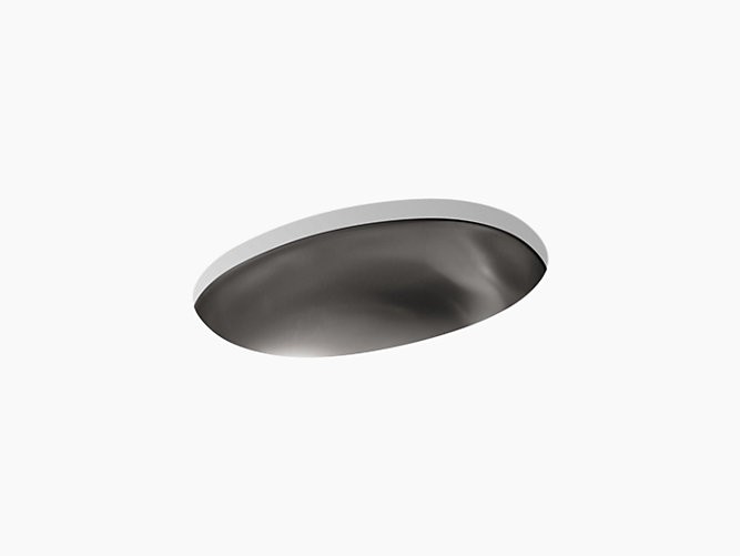 Kohler | 2611-SU-NA | 2611-SU-NA Bolero oval drop-in/under-mount bathroom sink with satin finish