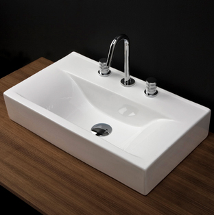 Lacava | 5457-L-03-001 | 5457-L-03-001 LACAVA CUBE VANITY WITH SINK ON LEFT