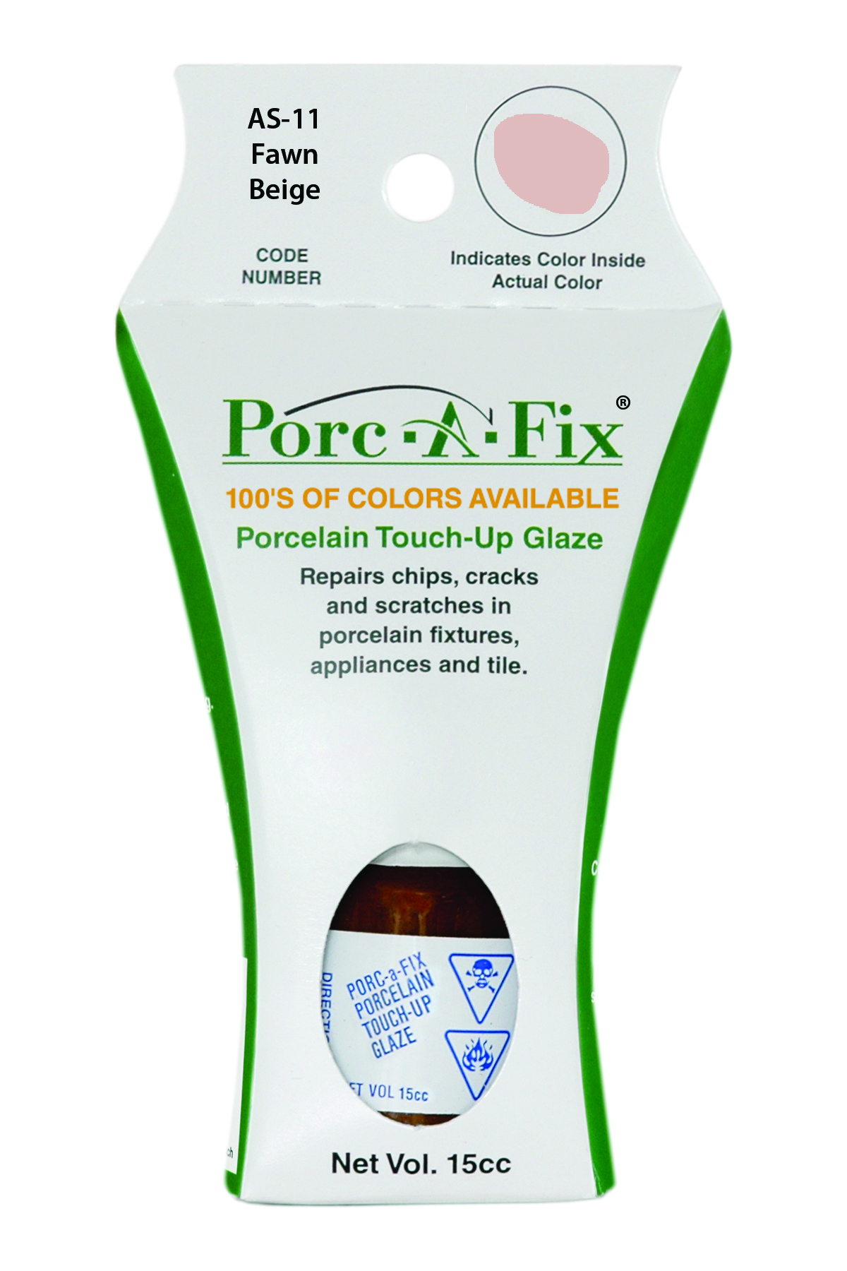 Fixture-Fix | AS-11 | Porc-A-Fix Touch-Up Glaze American Standard Fawn Beige - Compatible with American Standard 070900-0450A Touch Up Paint Kit - FAWN BEIGE