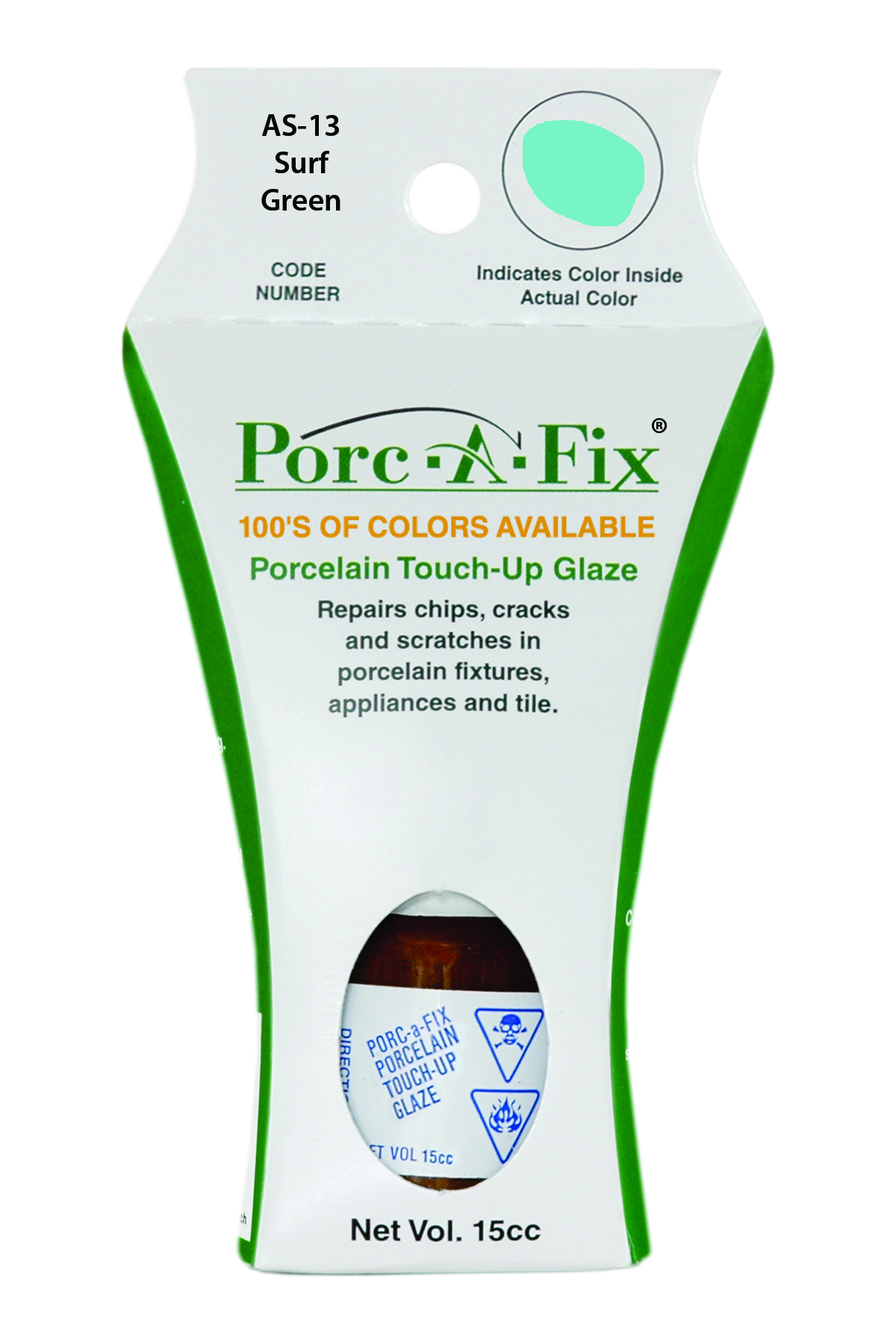 Fixture-Fix | AS-13 | Porc-A-Fix Touch-Up Glaze American Standard Surf Green - Compatible with American Standard 070900-0510A Touch Up Paint Kit - SURF GREEN