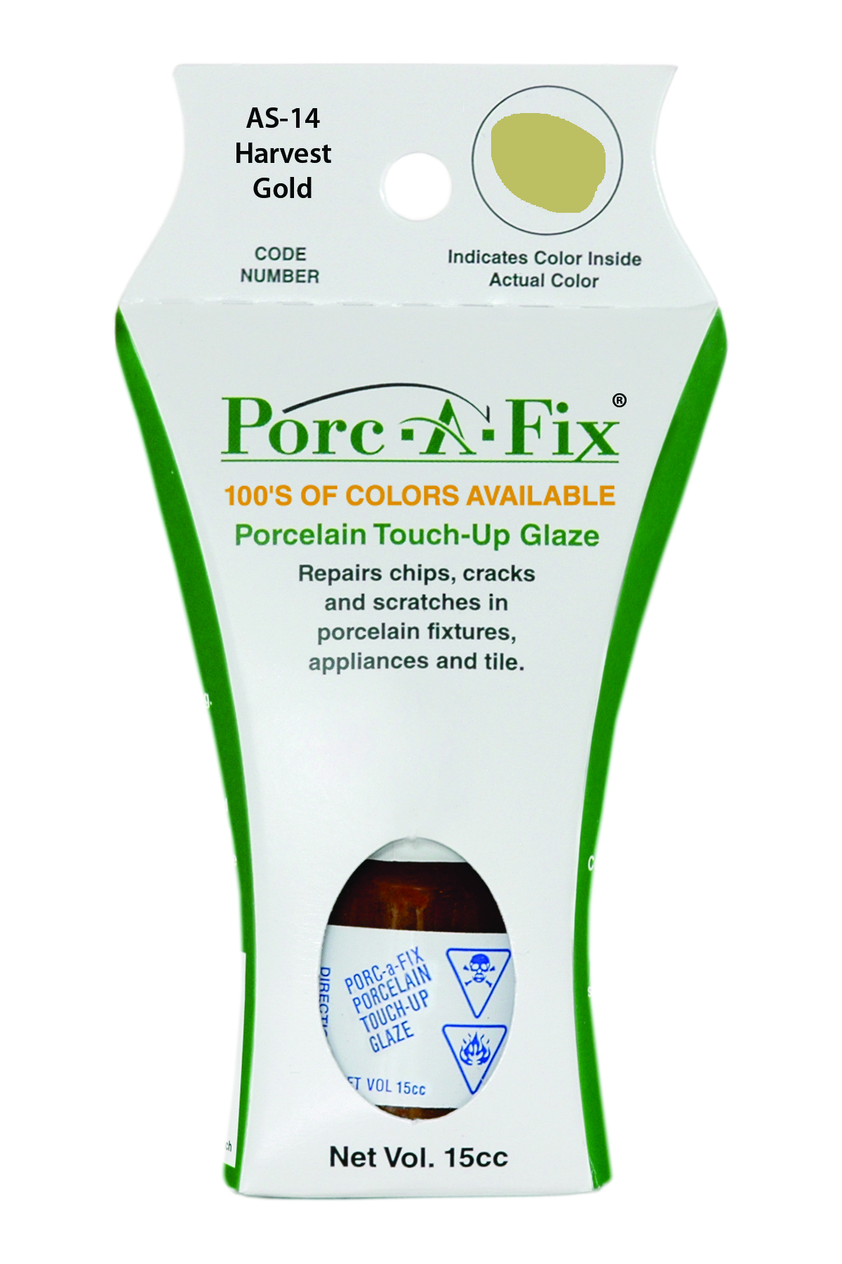 Fixture-Fix | AS-14 | Porc-A-Fix Touch-Up Glaze American Standard Harvest Gold - Compatible with American Standard 070900-0220A Touch Up Paint Kit - HARVEST GOLD