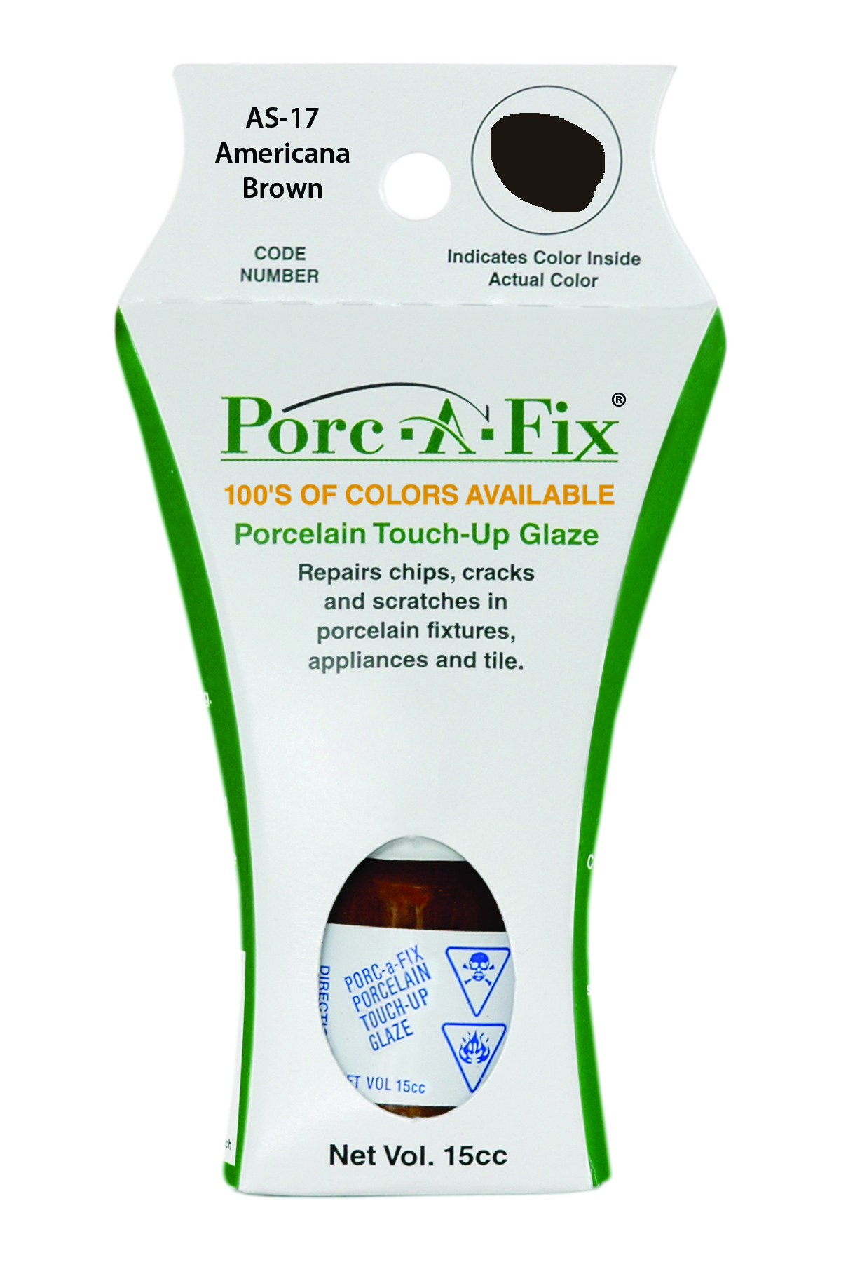Fixture-Fix | AS-17 | Porc-A-Fix Touch-Up Glaze American Standard Americana Brown - Compatible with American Standard 070900-1420A Touch Up Paint Kit - AMERICANA BROWN