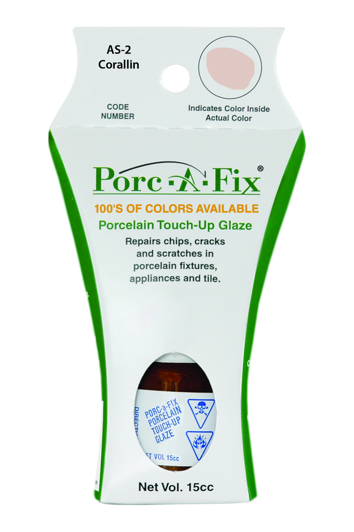 Fixture-Fix | AS-2 | Porc-A-Fix Touch-Up Glaze American Standard Corallin - Compatible with American Standard 070900-0320A Touch Up Paint Kit - CORALLIN