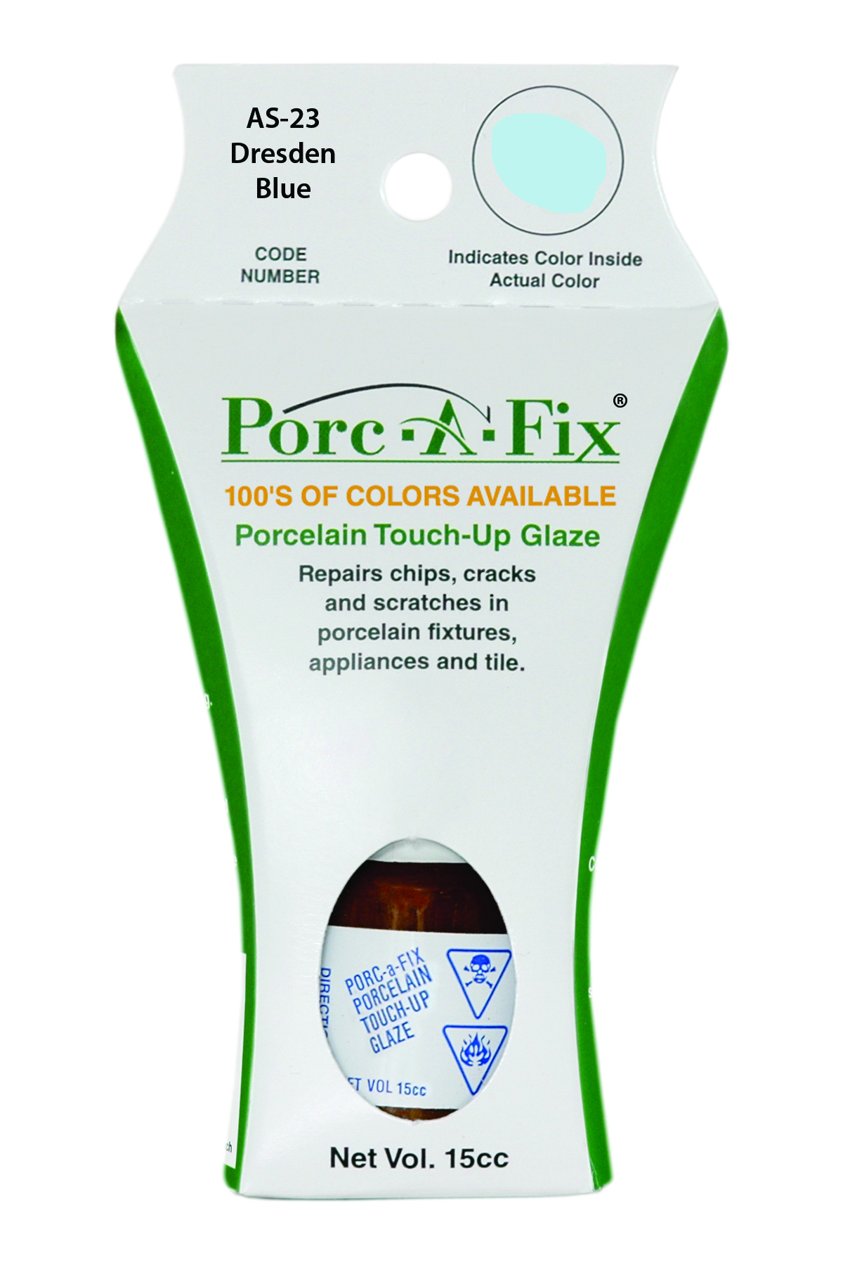 Fixture-Fix | AS-23 | Porc-A-Fix Touch-Up Glaze American Standard Dresden Blue - Compatible with American Standard 070900-1630A Touch Up Paint Kit - DRESDEN BLUE