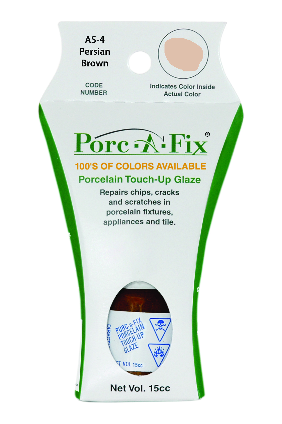 Fixture-Fix | AS-4 | Porc-A-Fix Touch-Up Glaze American Standard Persian Brown- Compatible with American Standard 070900-0310A Touch Up Paint Kit - PERSIAN BROWN