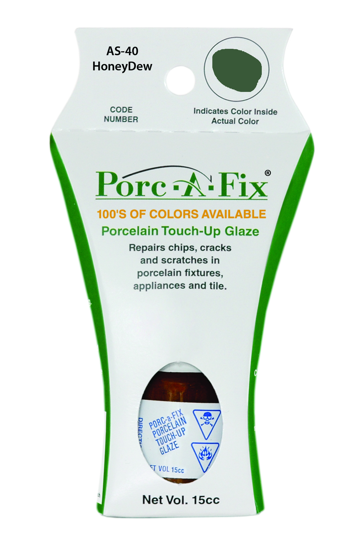 Fixture-Fix | AS-40 | Porc-A-Fix Touch-Up Glaze American Standard Honeydew - Compatible with American Standard 070900-1770A Touch Up Paint Kit - HONEYDEW