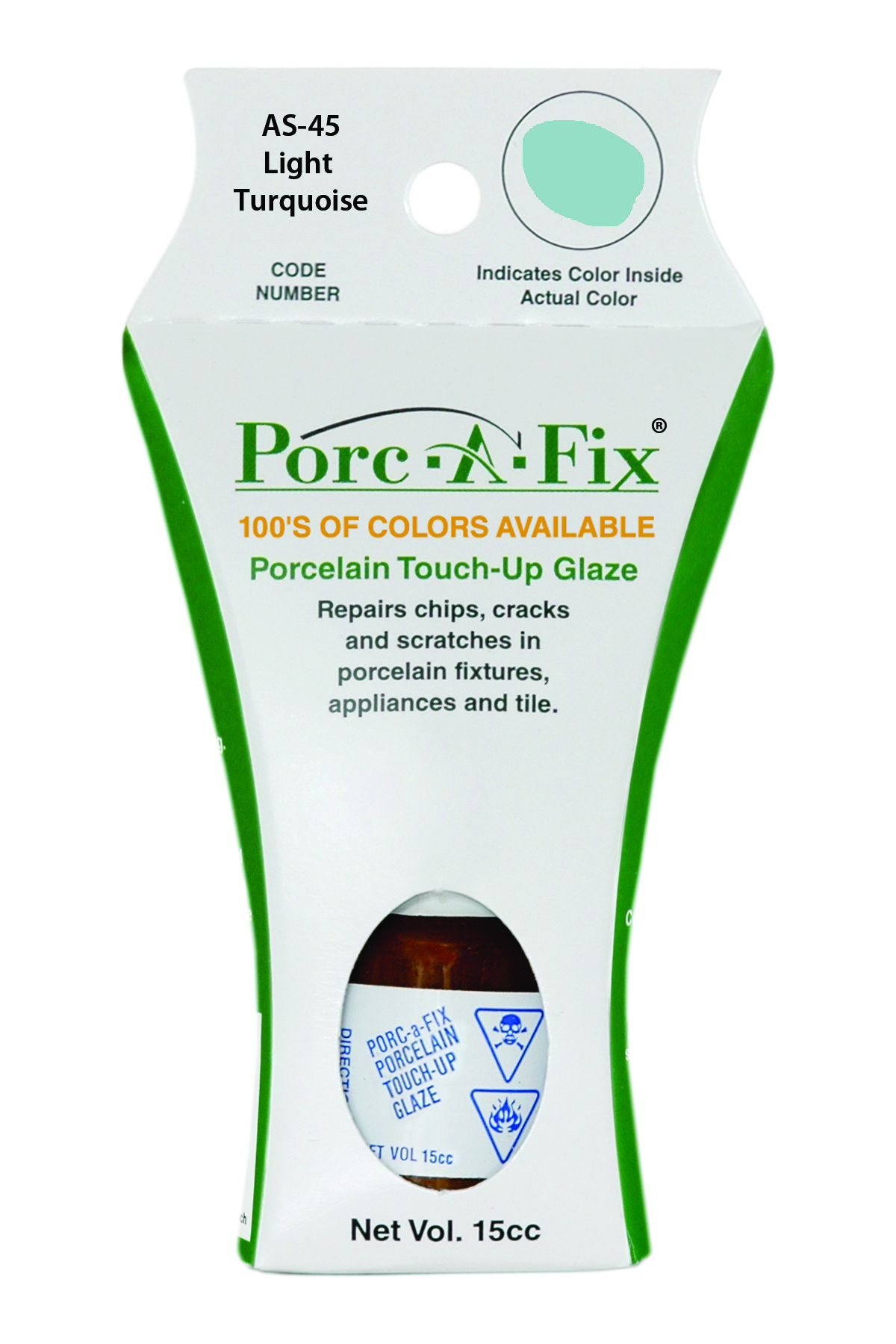 Fixture-Fix | AS-45 | Porc-A-Fix Touch-Up Glaze American Standard Light Turquoise - Compatible with American Standard 070900-1910A Touch Up Paint Kit - LIGHT TURQUOISE