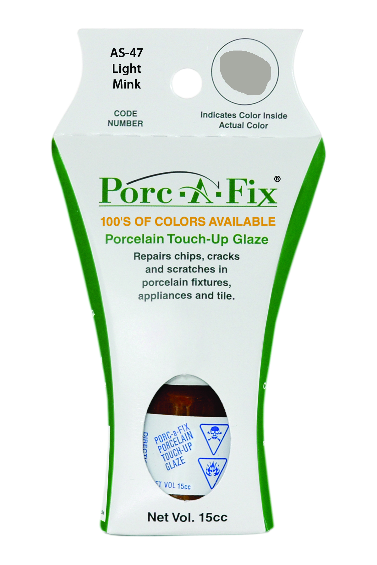Fixture-Fix | AS-47 | Porc-A-Fix Touch-Up Glaze American Standard Light Mink - Compatible with American Standard 070900-1900A Touch Up Paint Kit - LIGHT MINK