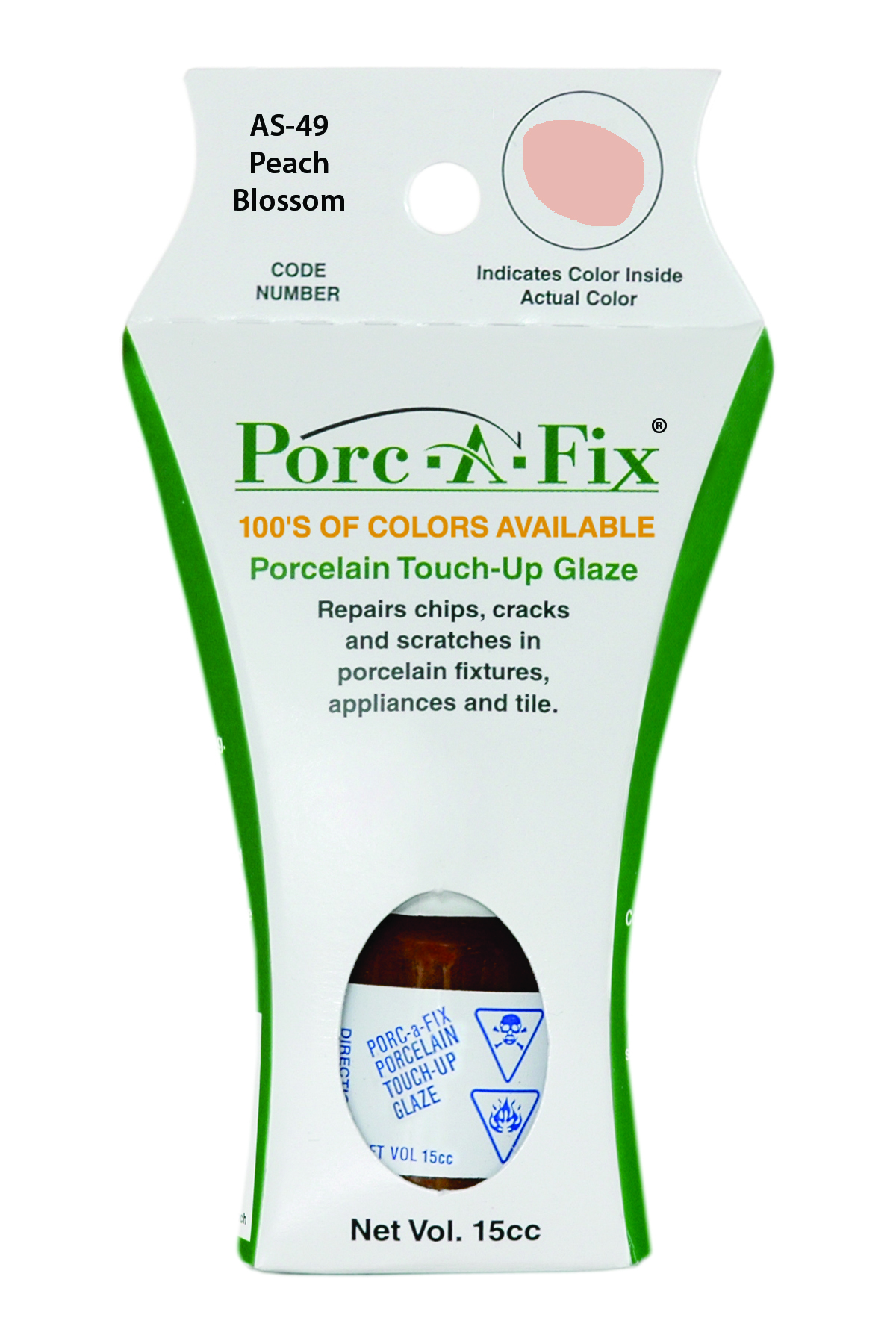 Fixture-Fix | AS-49 | Porc-A-Fix Touch-Up Glaze American Standard Peach Blossom - Compatible with American Standard 070900-2010A Touch Up Paint Kit - PEACH BLOSSOM