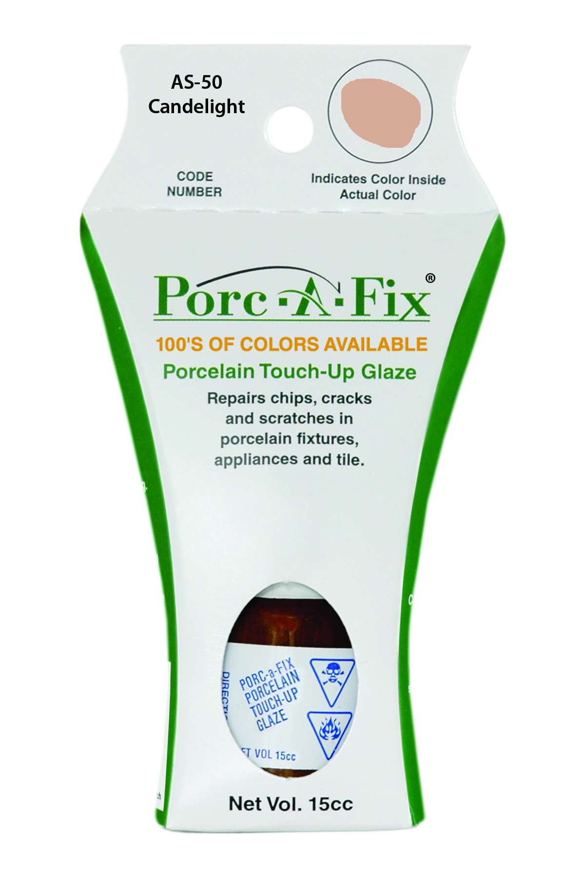 Fixture-Fix | AS-50 | Porc-A-Fix Touch-Up Glaze American Standard Candelyght - Compatible with American Standard 070900-2020A Touch Up Paint Kit - CANDELYGHT