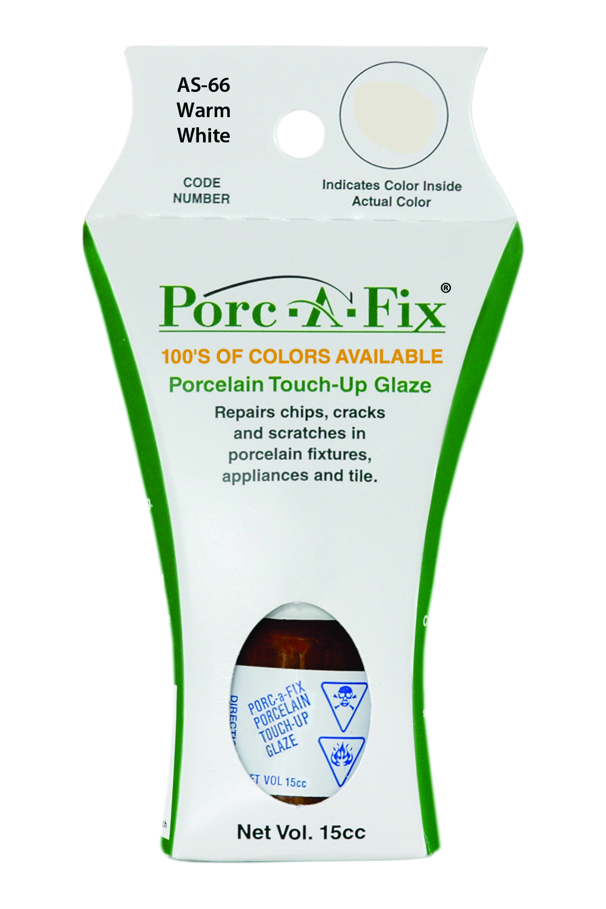 Fixture-Fix | AS-66 | Porc-A-Fix Touch-Up Glaze American Standard Warm White - Compatible with American Standard 070900-0210A Touch Up Paint Kit - WARM WHITE