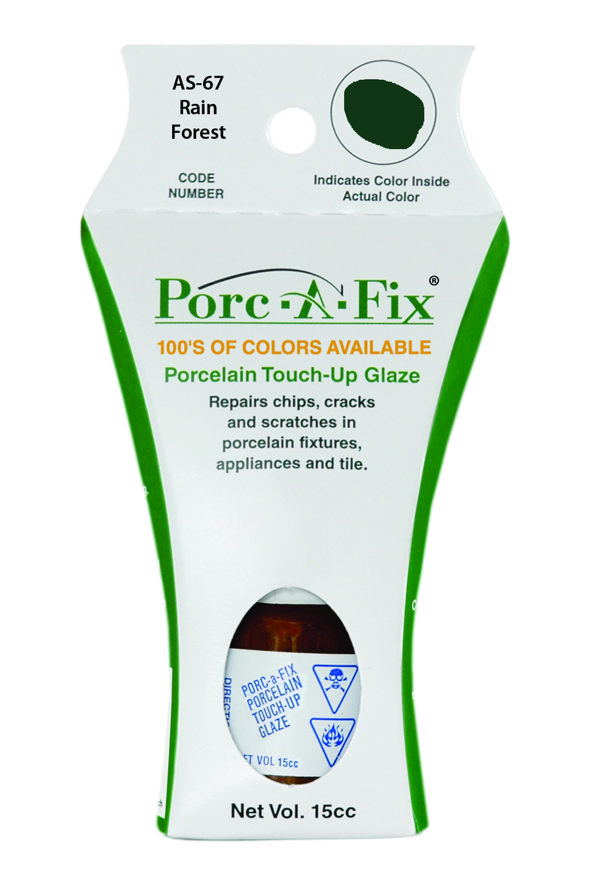 Fixture-Fix | AS-67 | Porc-A-Fix Touch-Up Glaze American Standard Rain Forest - Compatible with American Standard 070900-2110A Touch Up Paint Kit - RAIN FOREST