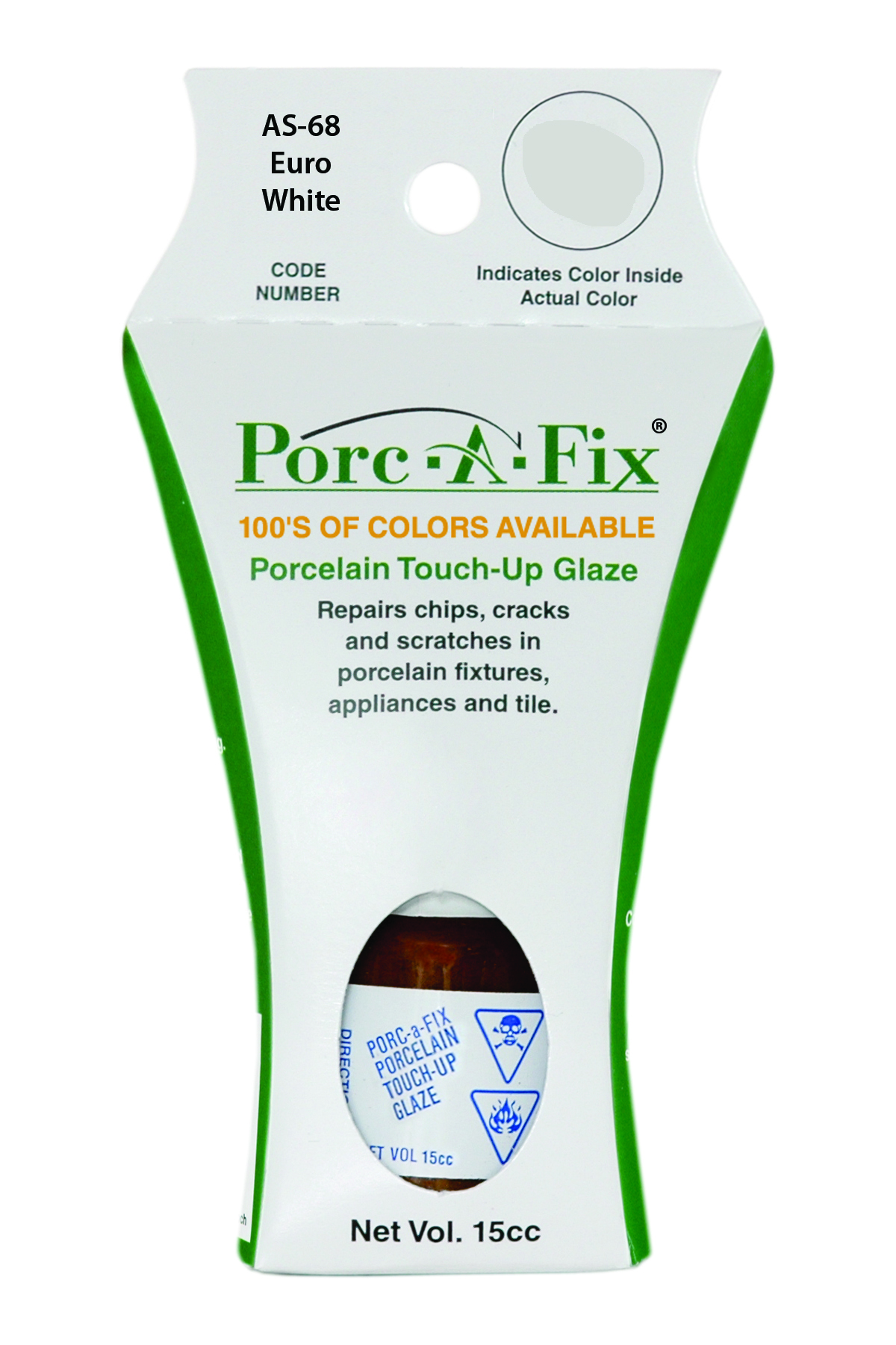Fixture-Fix | AS-68 | Porc-A-Fix Touch-Up Glaze American Standard Euro White - Compatible with American Standard 070900-2150A Touch Up Paint Kit - EURO WHITE