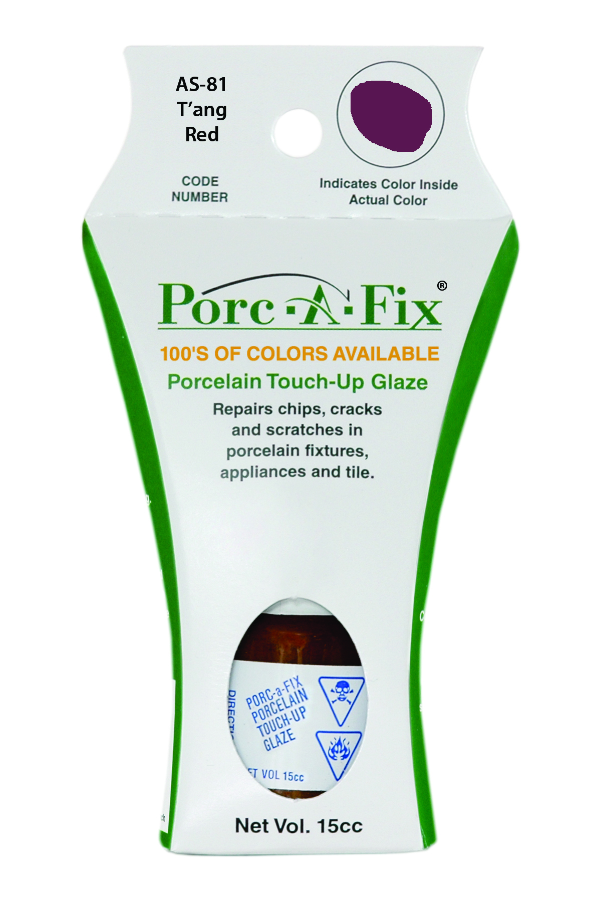 Fixture-Fix | AS-81 | Porc-A-Fix Touch-Up Glaze American Standard T'ang Red - Compatible with American Standard 070900-0380A Touch Up Paint Kit - T'ANG RED