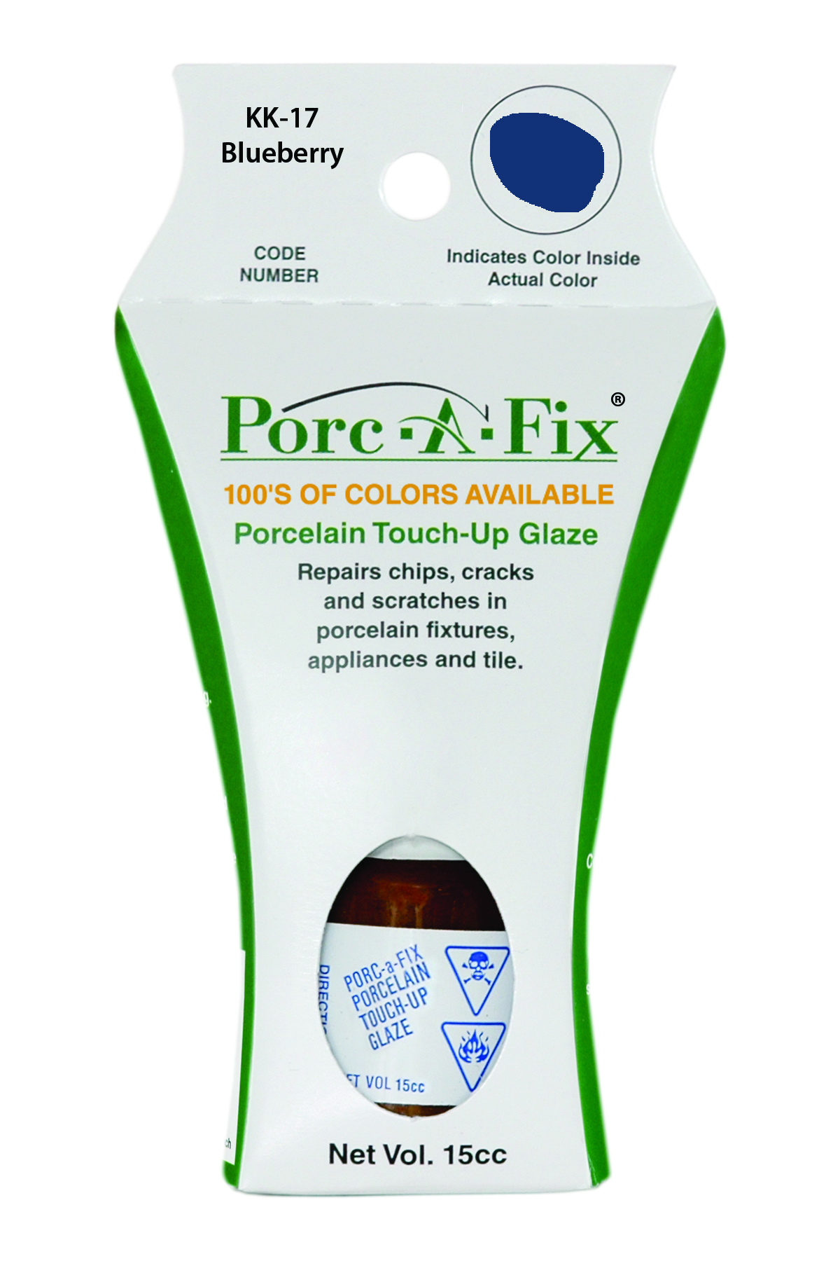 Fixture-Fix | KK-17 | Porc-A-Fix Touch-Up Glaze Kohler Blueberry - Compatible with Kohler K-500306-27 Touch Up Paint Kit - BLUEBERRY