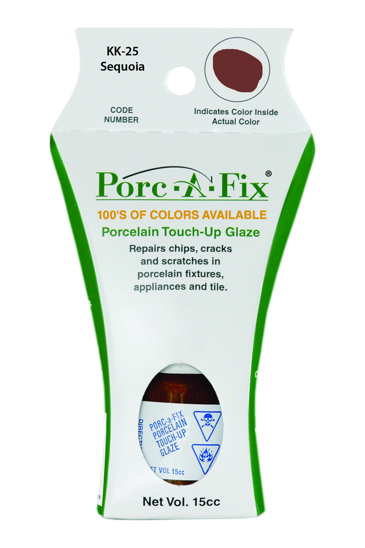 Fixture-Fix | KK-25 | Porc-A-Fix Touch-Up Glaze Kohler Sequoia - Compatible with Kohler K-500306-43 Touch Up Paint Kit - SEQUOIA
