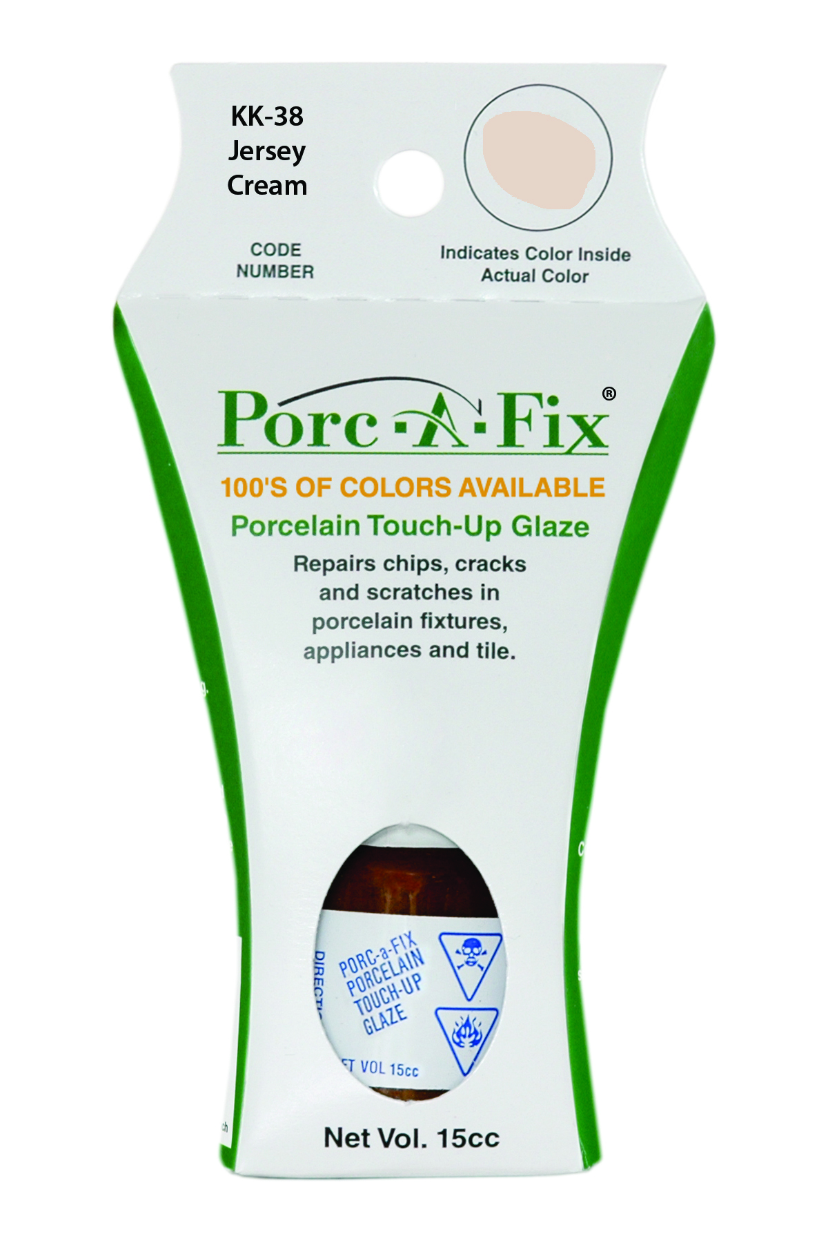 Fixture-Fix | KK-38 | Porc-A-Fix Touch-Up Glaze Kohler Jersey Cream - Compatible with Kohler K-500306-12 Touch Up Paint Kit - JERSEY CREAM