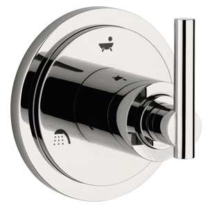 Grohe | 19181BE0 | *GROHE 19.181.BE0 ATRIO 5-PORT DIVERTER VALVE TRIM ONLY.  POLISHED NICKEL FINISH