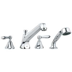 Grohe | 25077000 | GROHE 25.077.000 SOMERSET 4-HOLE ROMAN TUB FILLER LESS HANDLES.  CHROME FINISH
