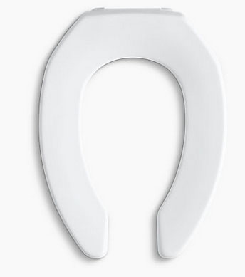 Kohler | 4670-C-0 | Lustra  Elongated toilet seat with check hinge Open Front Less Cover WHITE